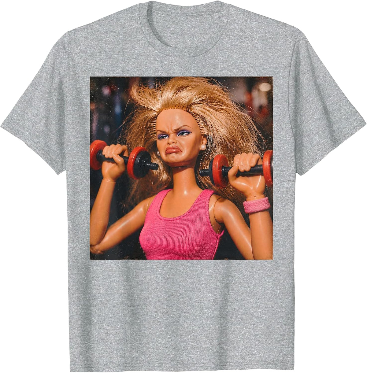 Funny Gym Shirt Women Disgusting Gym Girl Vintage Workout Meme Humor Fitness Tees T Shirts - Heather Grey