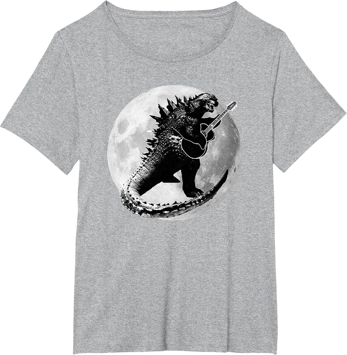 Dinosaur Playing Guitar Electric Acoustic Led Rock T-Shirt T-Shirt - Heather Grey