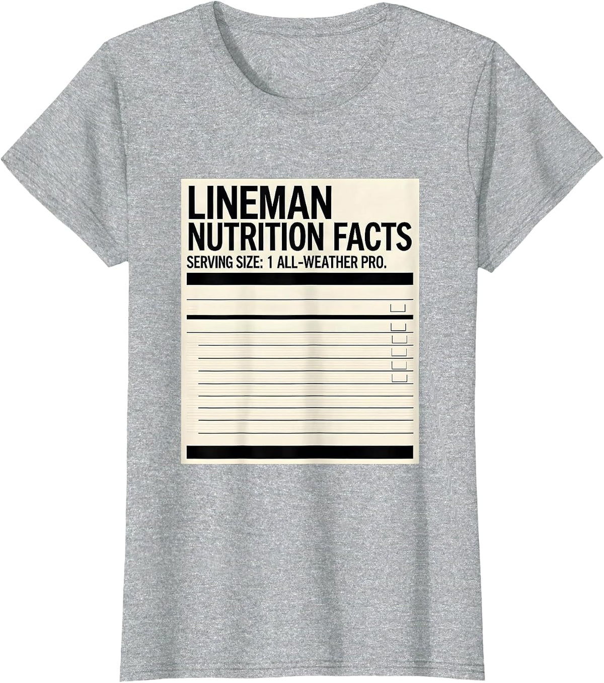 Women's Lineman Nutrition Facts T-Shirt - Heather Grey