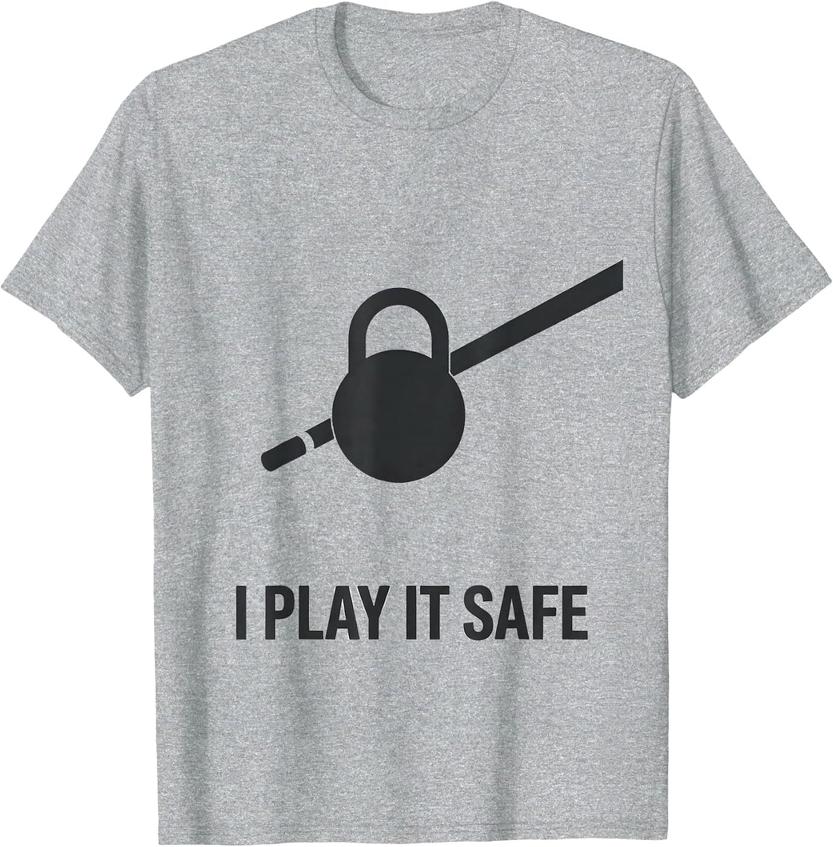 Men's I Play It Safe Funny Pool Player Billiards Humor T-Shirt - Heather Grey