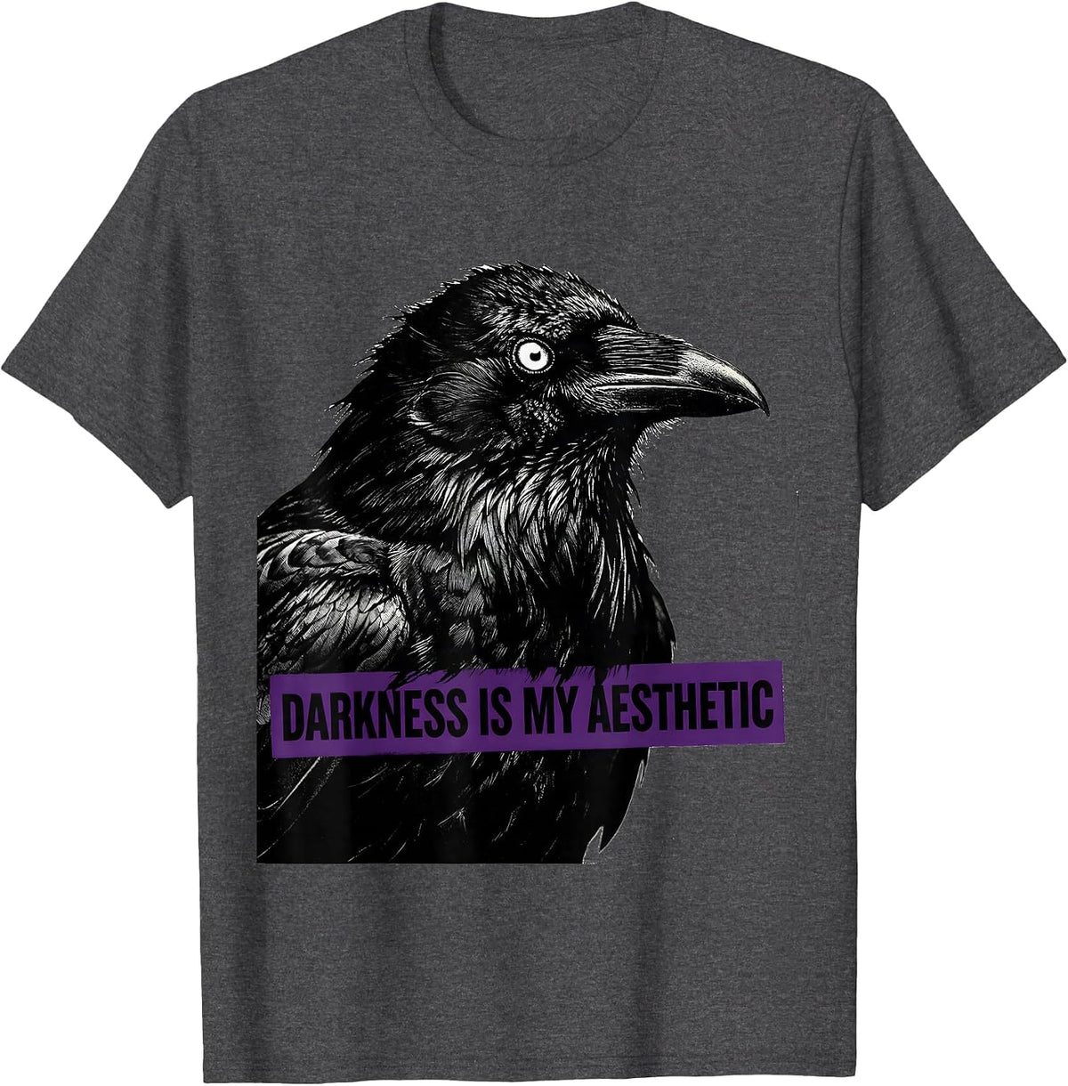 Men's Darkness Is My Aesthetic Goth Design T-Shirt - Dark Heather Grey