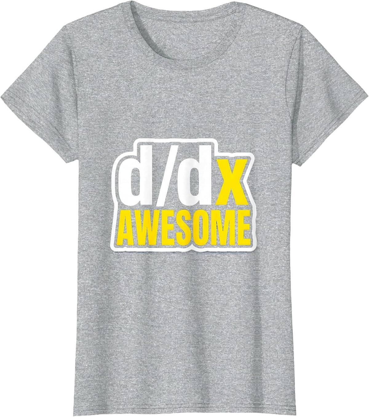 Derivative of Awesome Math Teacher Design T-Shirt - Heather Grey