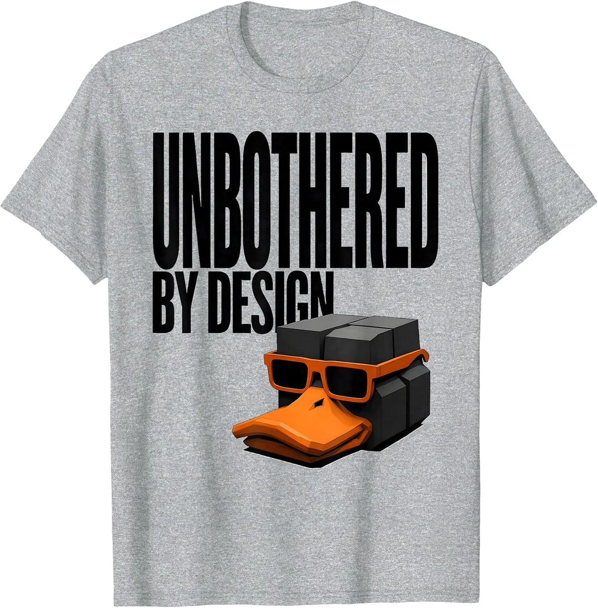 Men's Unbothered By Design Funny Duck Novelty Sunglasses Humor T-Shirt - Heather Grey