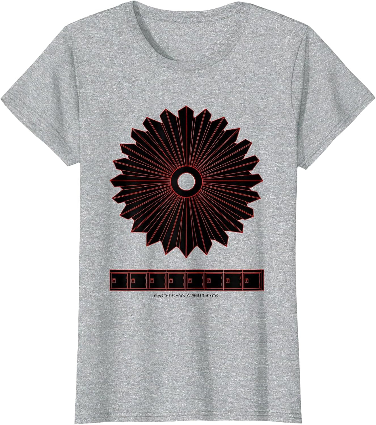 Women's Runs The School Carries The Keys Funny Custodian T-Shirt - Heather Grey