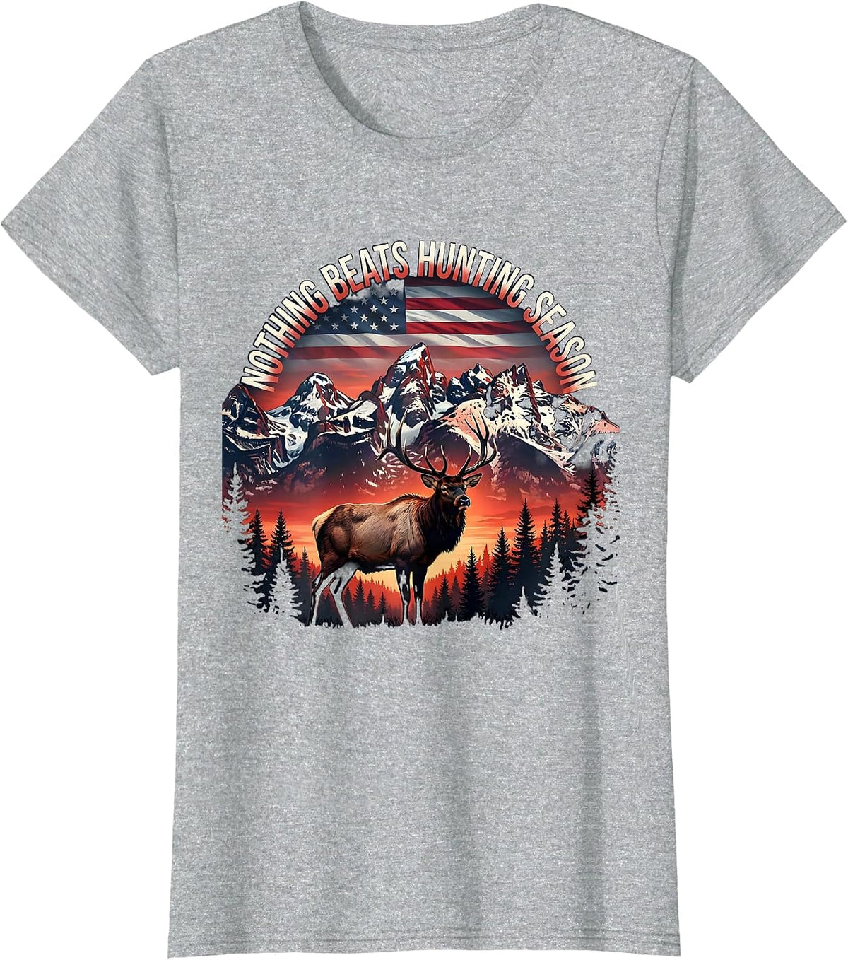 Women's Nothing Beats Hunting Season Graphic Design T-Shirt - Heather Grey