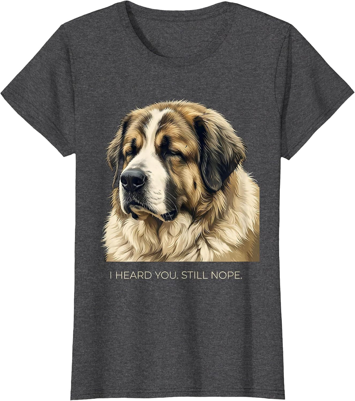 Women's I Heard You Still Nope Funny Great Pyrenees Dog Owner Humor T-Shirt - Dark Heather Grey