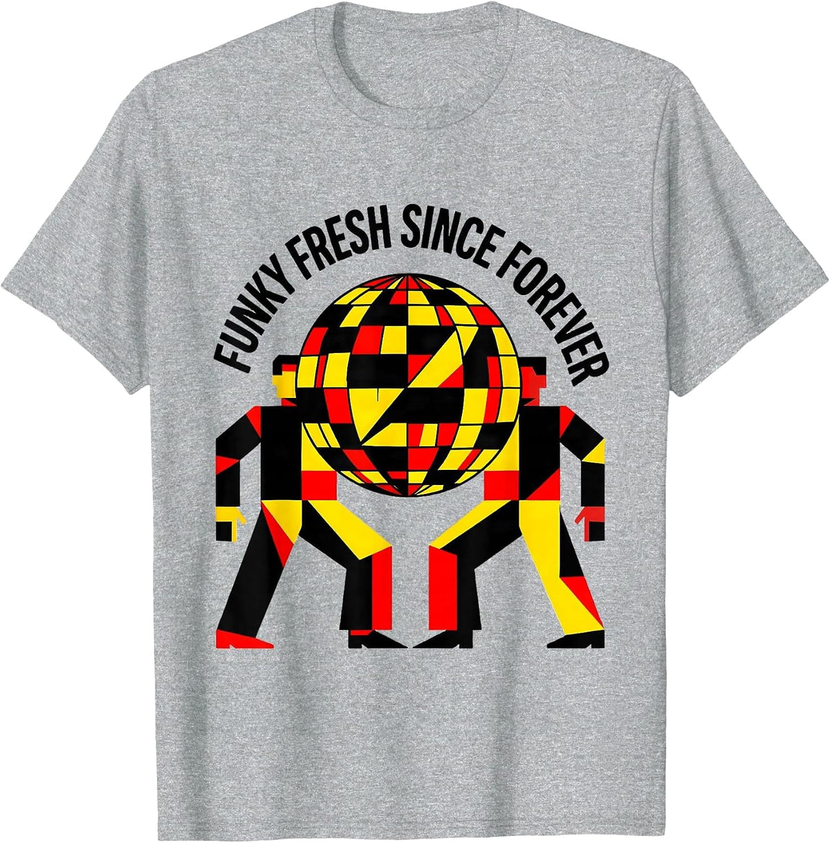 Men's Funky Fresh Since Forever Retro Disco Design T-Shirt - Heather Grey
