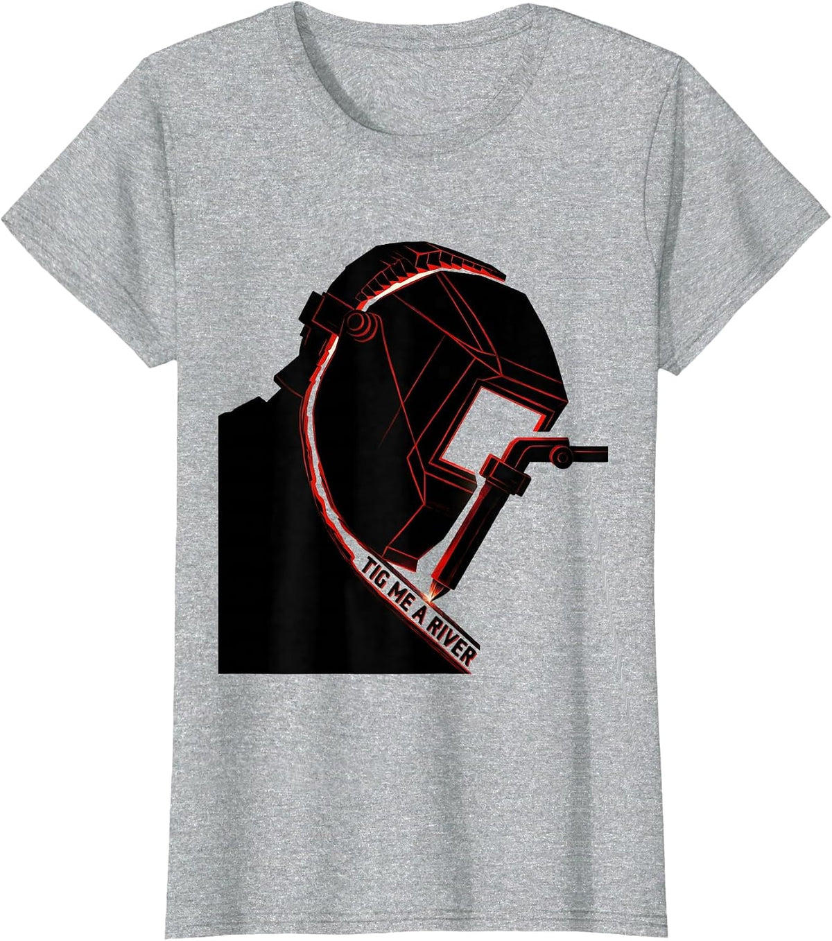 TIG Me A River Constructivist Poster Welder Humor Gift T-Shirt - Heather Grey