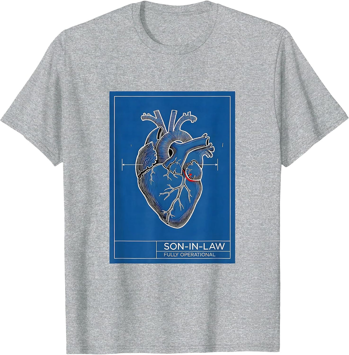 Men's Son-In-Law Fully Operational Technical Blueprint Funny T-Shirt - Heather Grey
