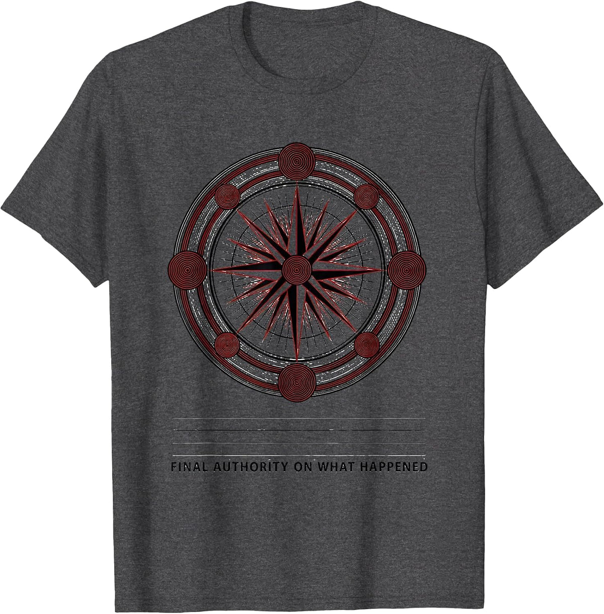 Men's Final Authority On What Happened Funny History Teacher Back T-Shirt - Dark Heather Grey