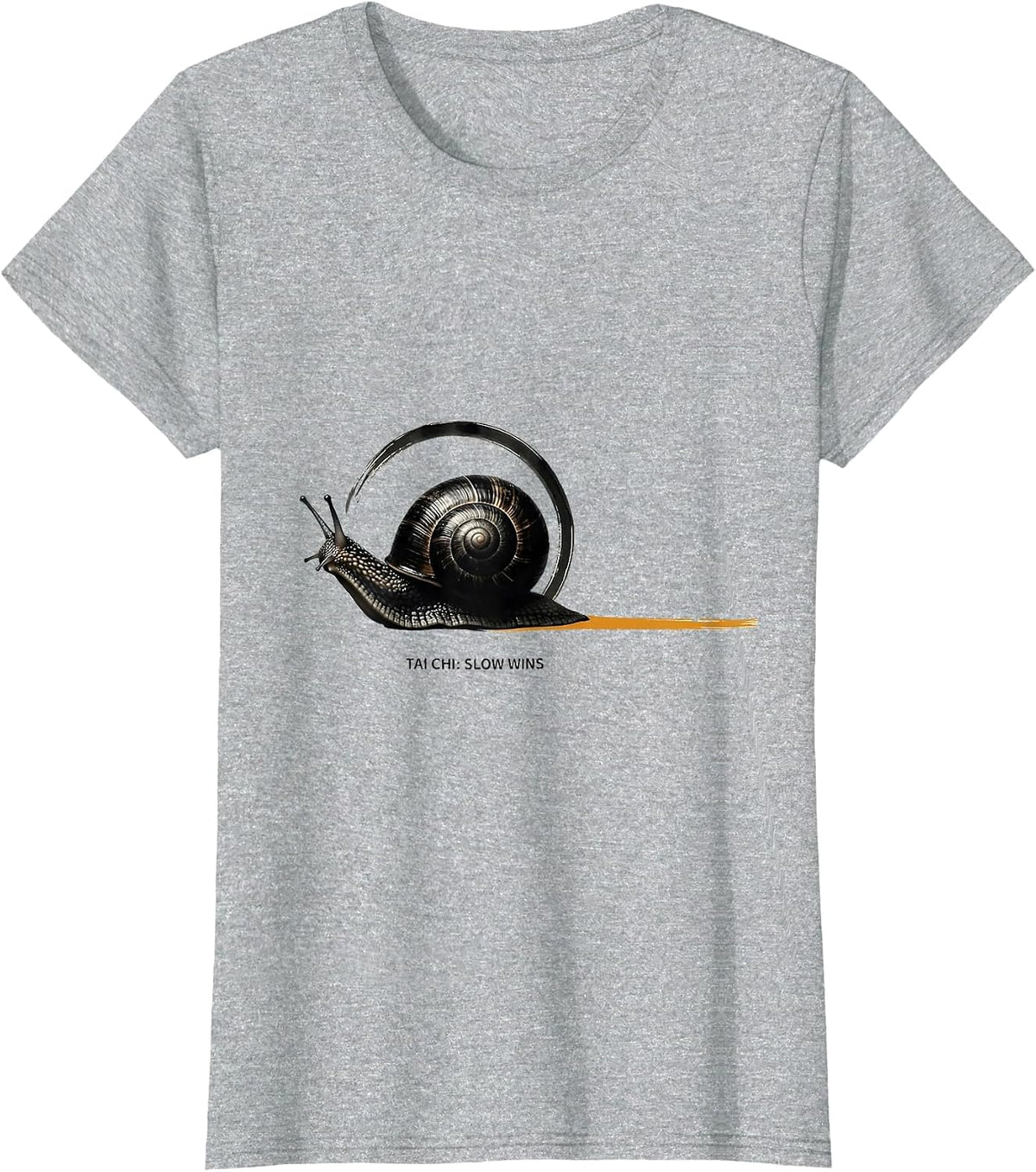 Women's Tai Chi Slow Wins Conceptual Zen Balance Symbol Martial Arts T-Shirt - Heather Grey