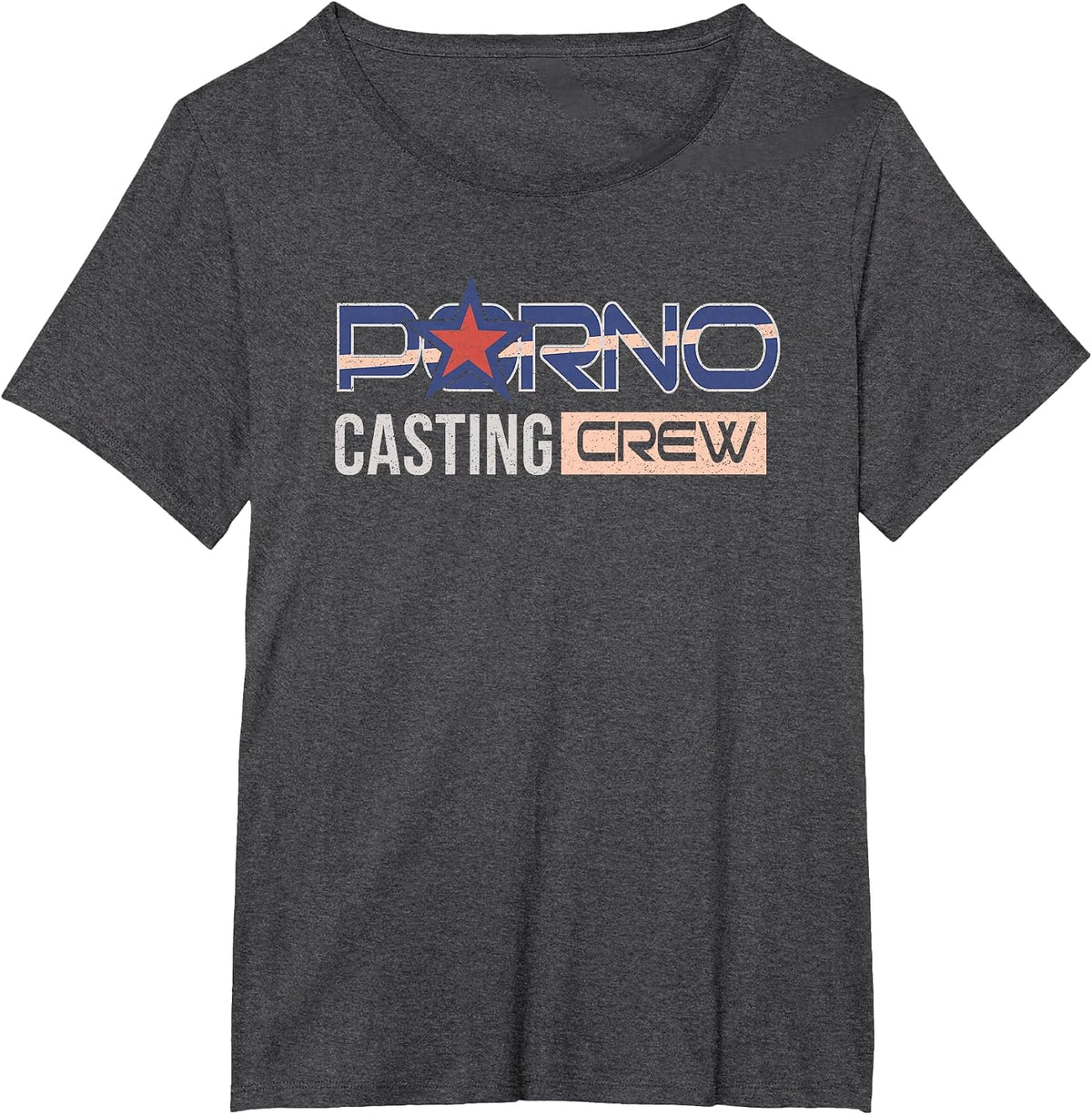 Porno Casting Crew Funny Porn Star Halloween Costume T-Shirt - Dark Heather Grey