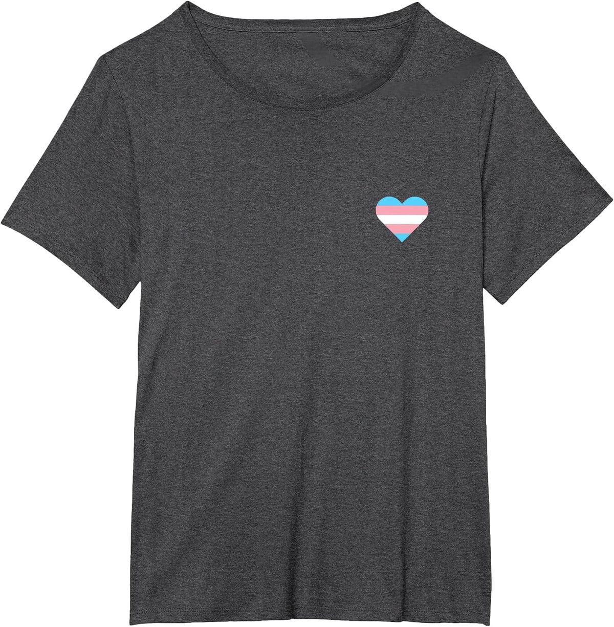 Heart Subtle Trans Pride Flag Transgender Rights LGBTQ Ally T-Shirt - Dark Heather Grey