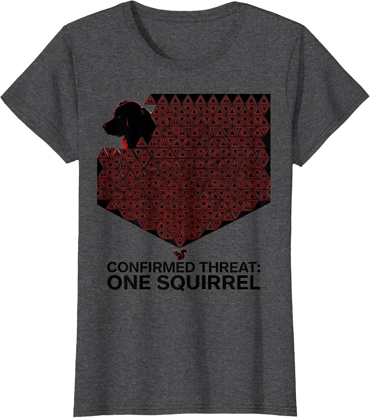 Women's Confirmed Threat One Squirrel Geometric Great Pyrenees Dog T-Shirt - Dark Heather Grey