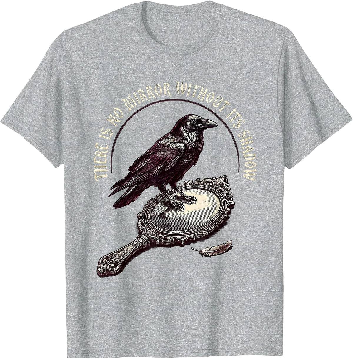 Men's There Is No Mirror Without Its Shadow Gothic Edgar Allan Poe T-Shirt - Heather Grey