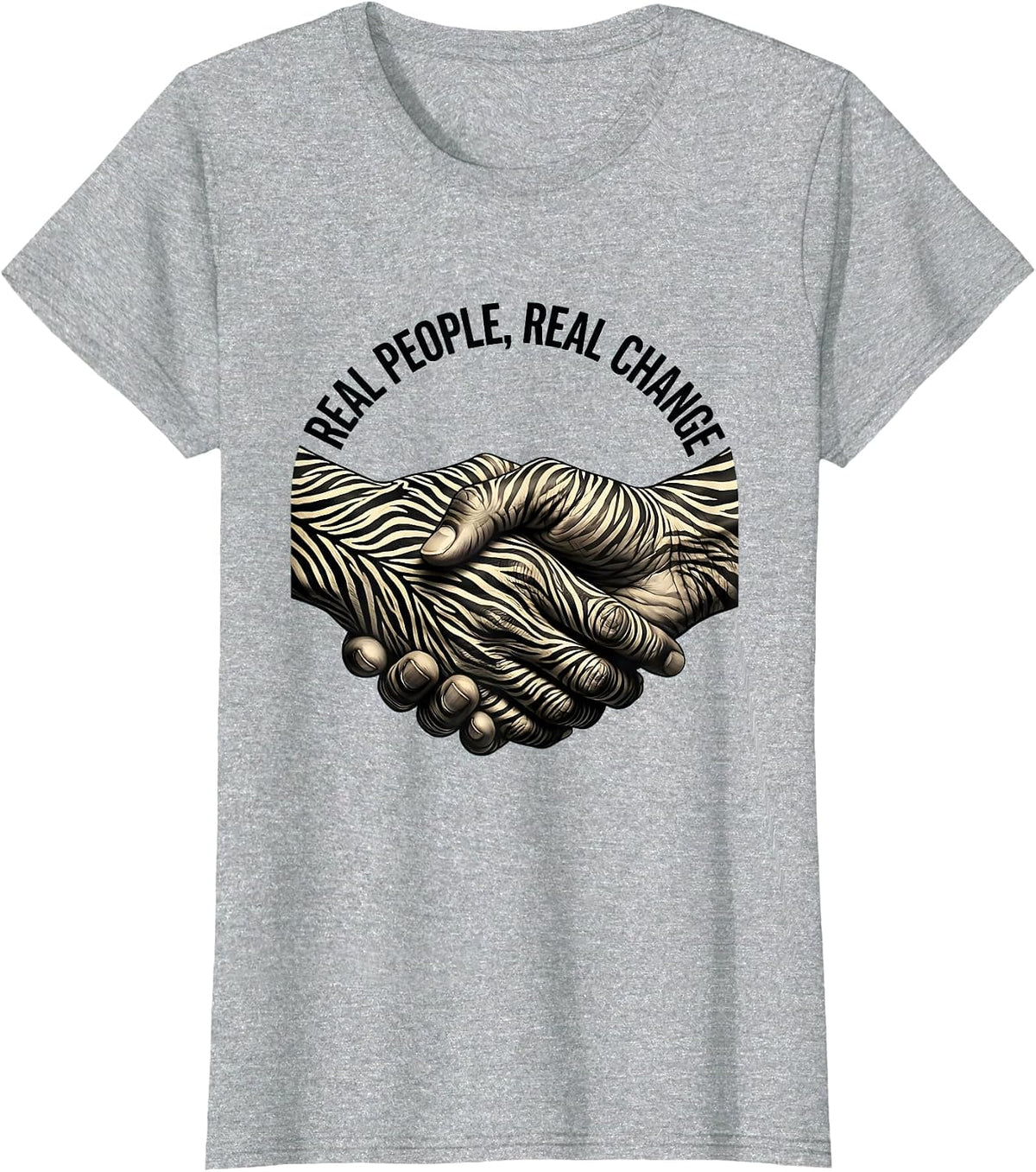 Real People Real Change Social Worker Design T-Shirt - Heather Grey