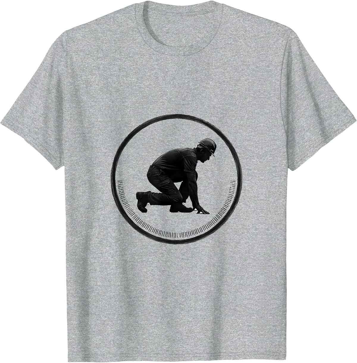 Men's Lineman Minimalist Football Fan Deadpan Humor T-Shirt - Heather Grey