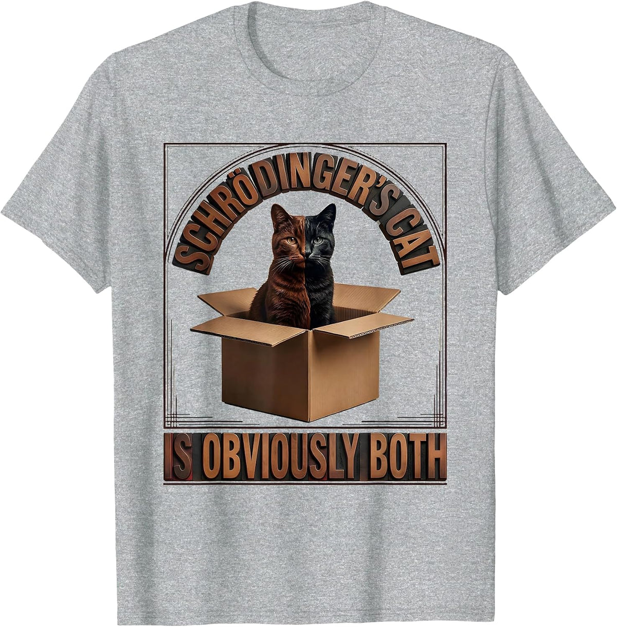 Men's Schrödinger's Cat Is Obviously Both Funny Quantum Physics T-Shirt - Heather Grey