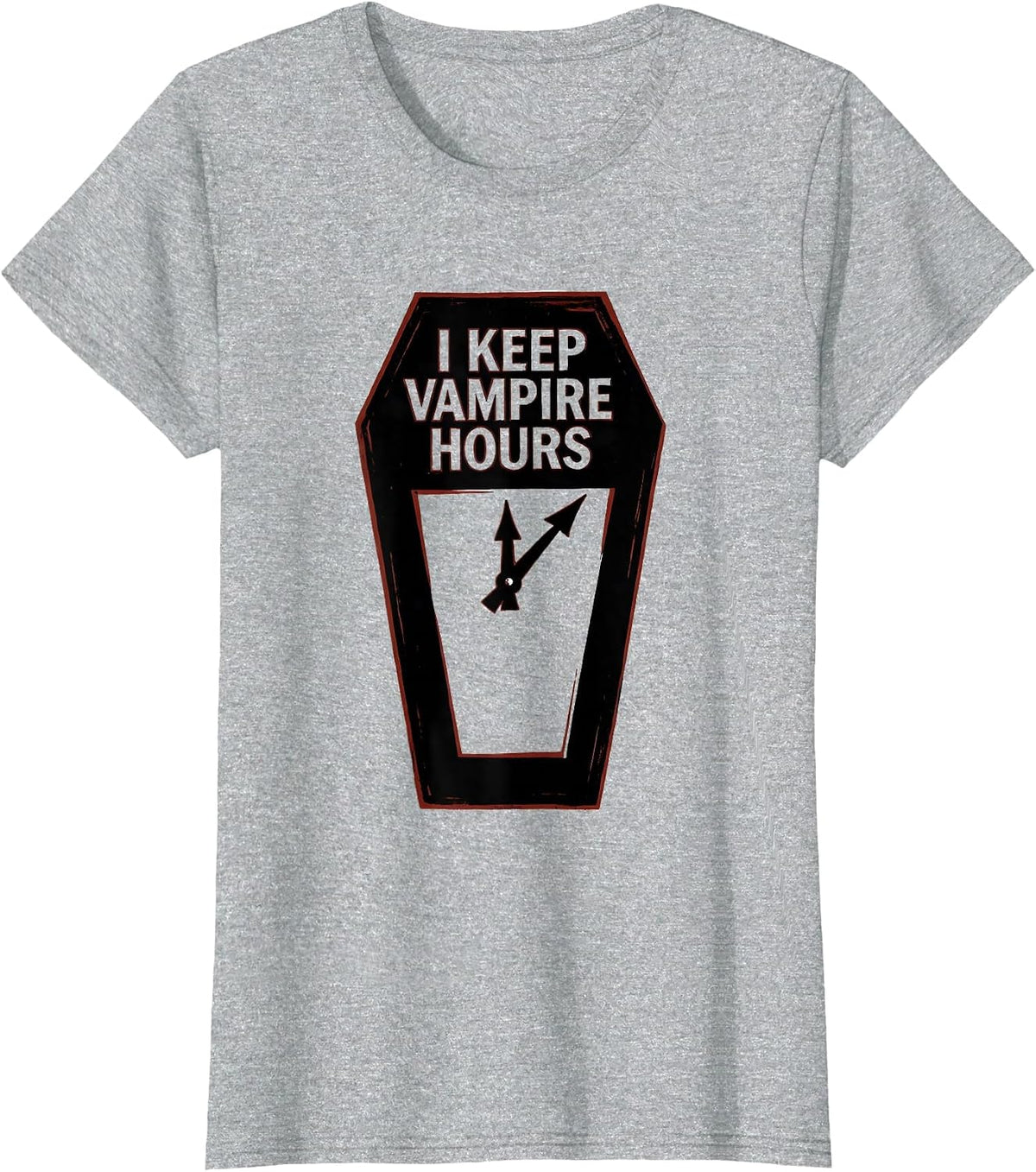 I Keep Vampire Hours Gothic Alt Aesthetic Halloween Humor T-Shirt - Heather Grey