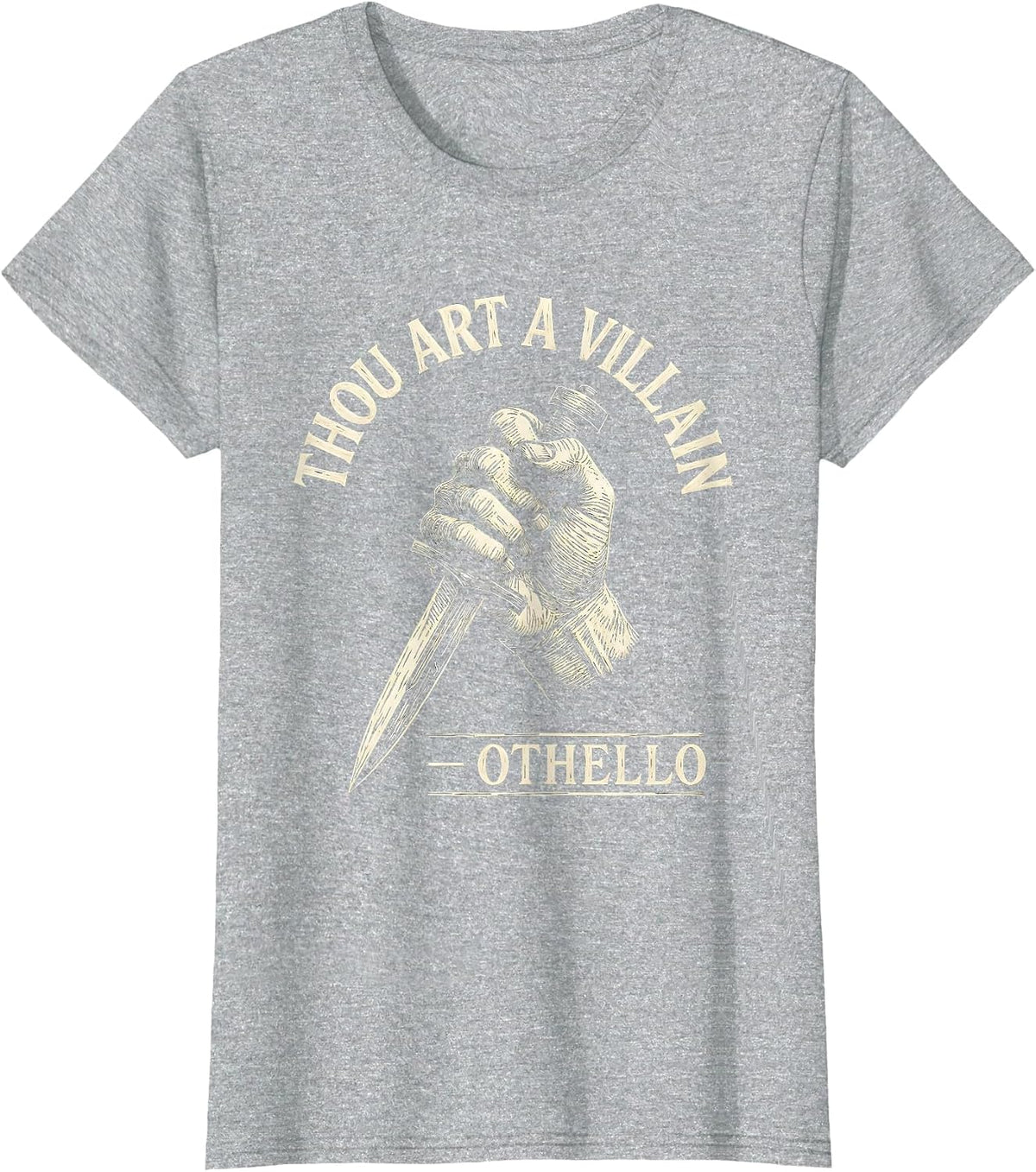 Thou art a villain — Othello Funny Shakespeare Quote T-Shirt - Heather Grey