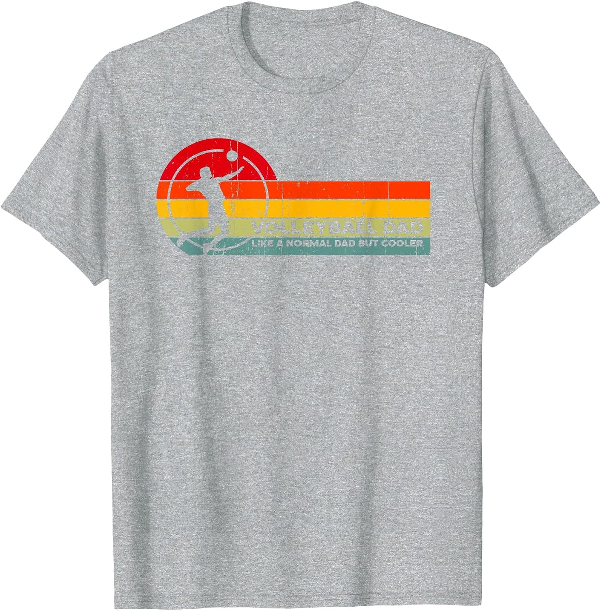 Volleyball Dad Like Normal but Cooler - Funny Volleyball Dad T-Shirt - Heather Grey