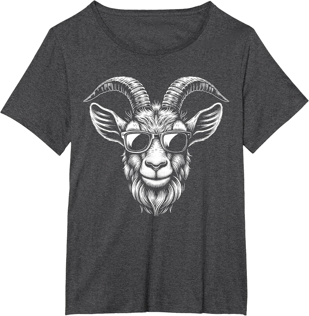 Cool Goat Sunglasses Tees Funny Animal Goat T Shirts for Men Women Kids - Dark Heather Grey