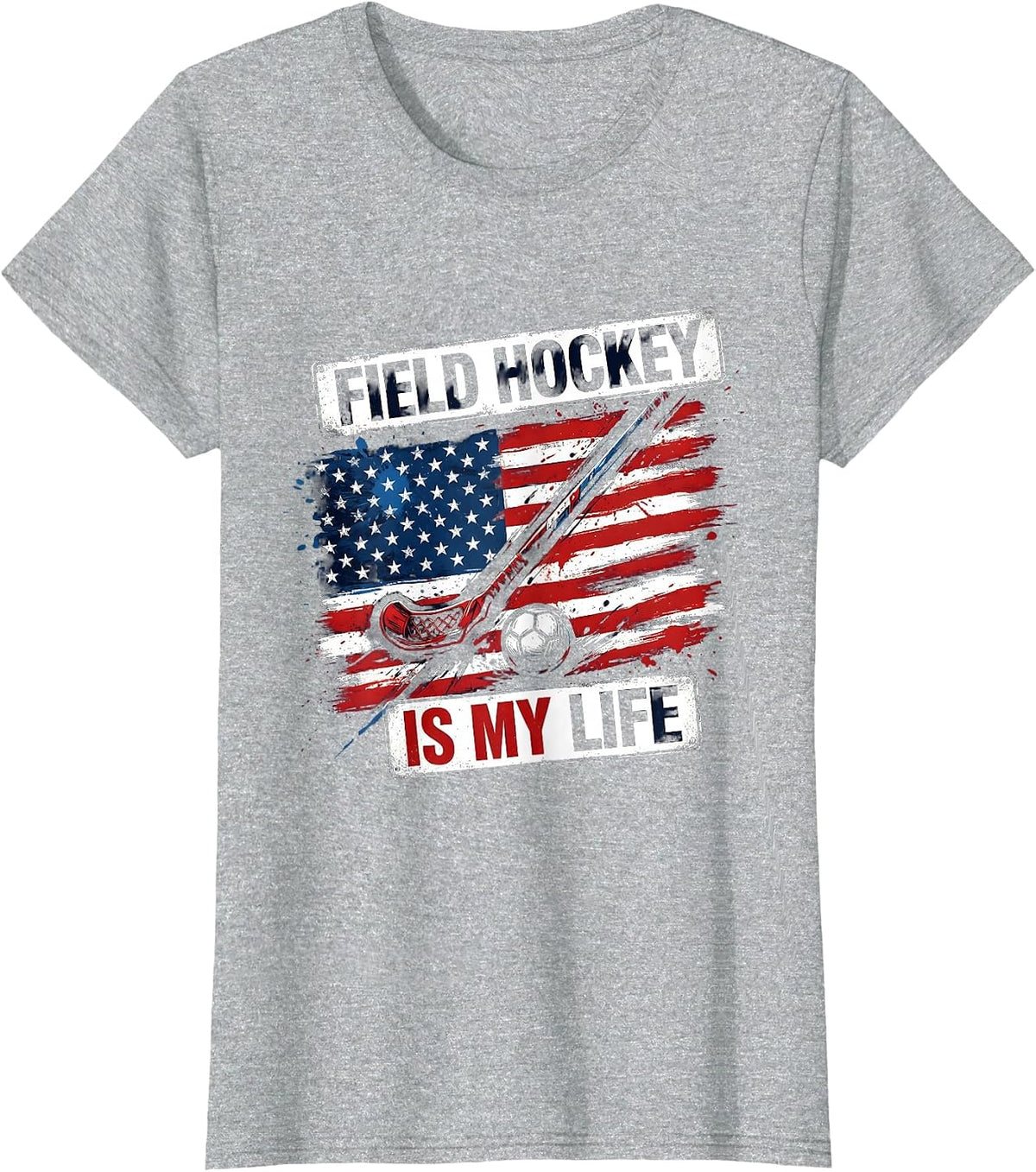 Field Hockey Is My Life Passionate Player Design T-Shirt - Heather Grey