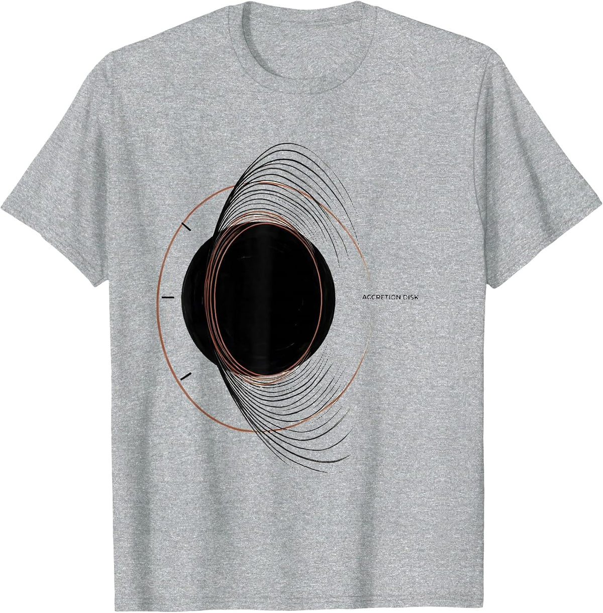 Men's Accretion Disk Minimalist Black Hole Physics Science T-Shirt - Heather Grey