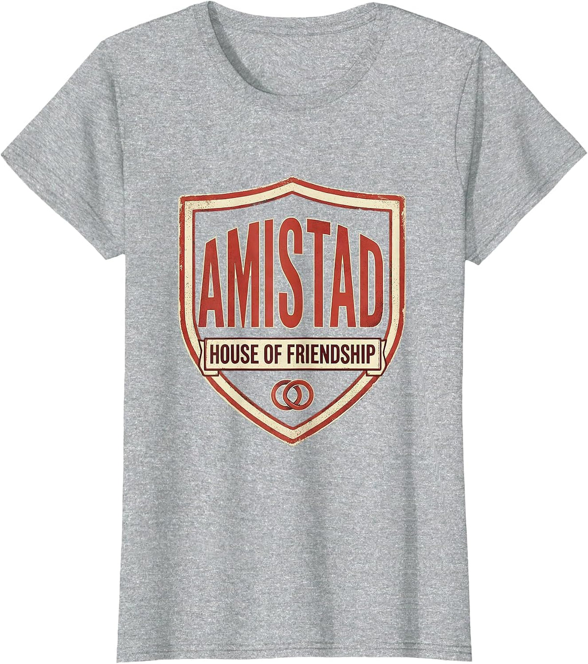 Amistad House of Friendship Vintage School Spirit Teachers T-Shirt - Heather Grey