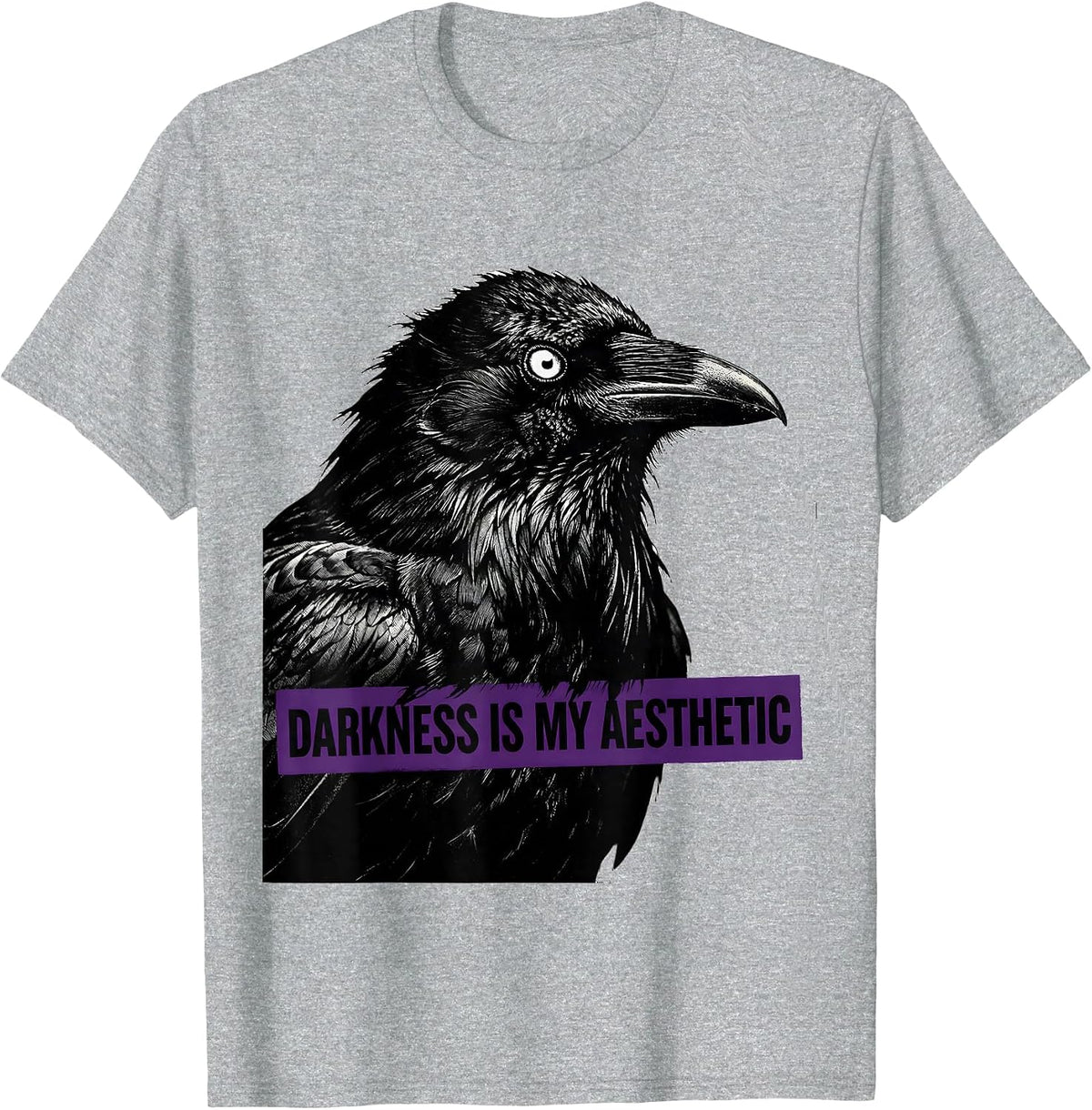 Men's Darkness Is My Aesthetic Goth Design T-Shirt - Heather Grey