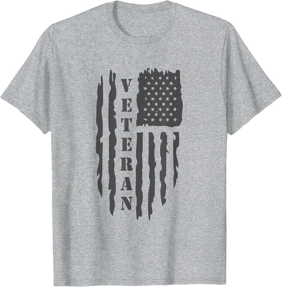 Veteran American Flag Memorial Day Patriotic Soldiers Army T-Shirt - Heather Grey