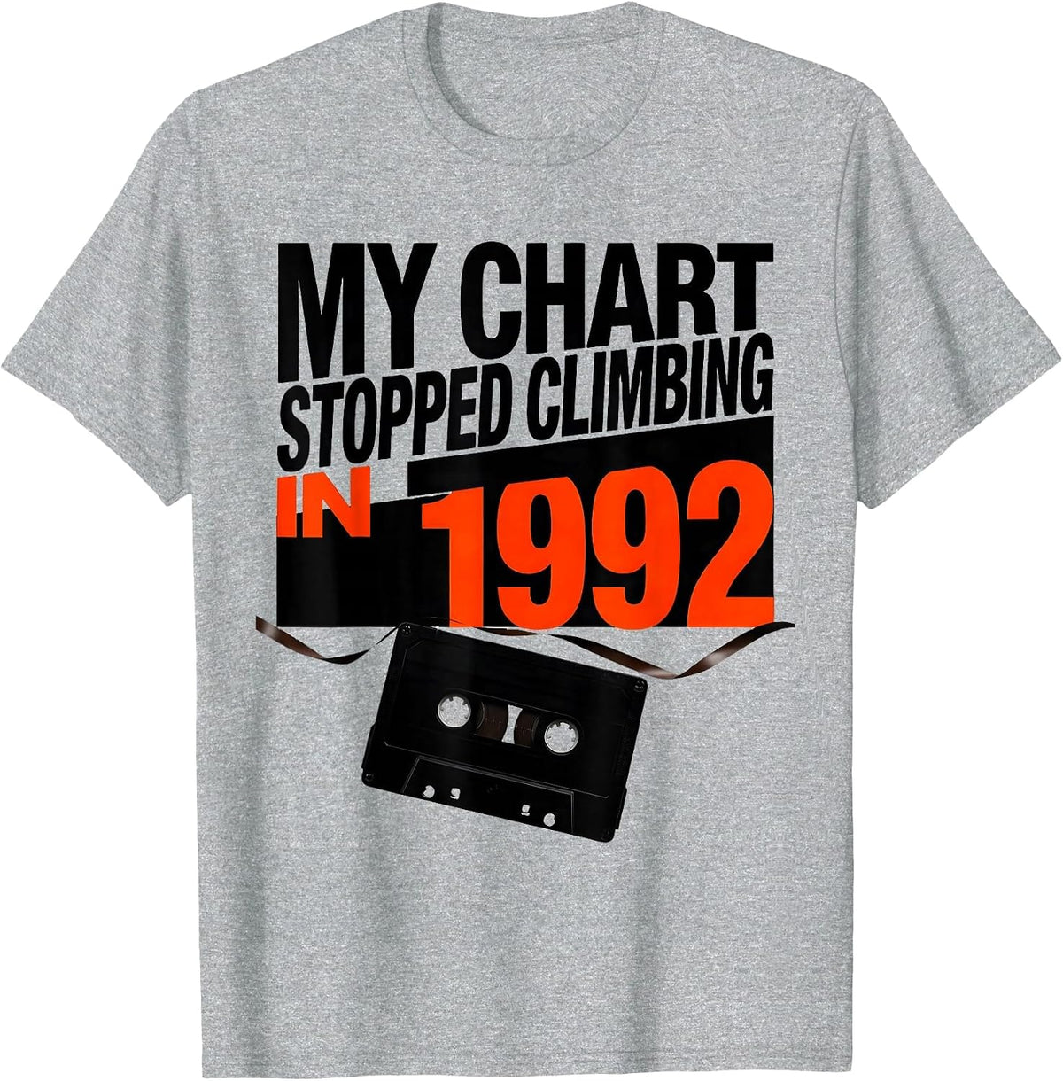 Men's My Chart Stopped Climbing In 1992 Retro 80s 90s Music T-Shirt - Heather Grey
