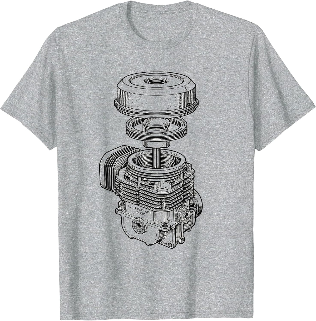 Men's I Still Play With Motors Funny Mechanic Car Engine T-Shirt - Heather Grey