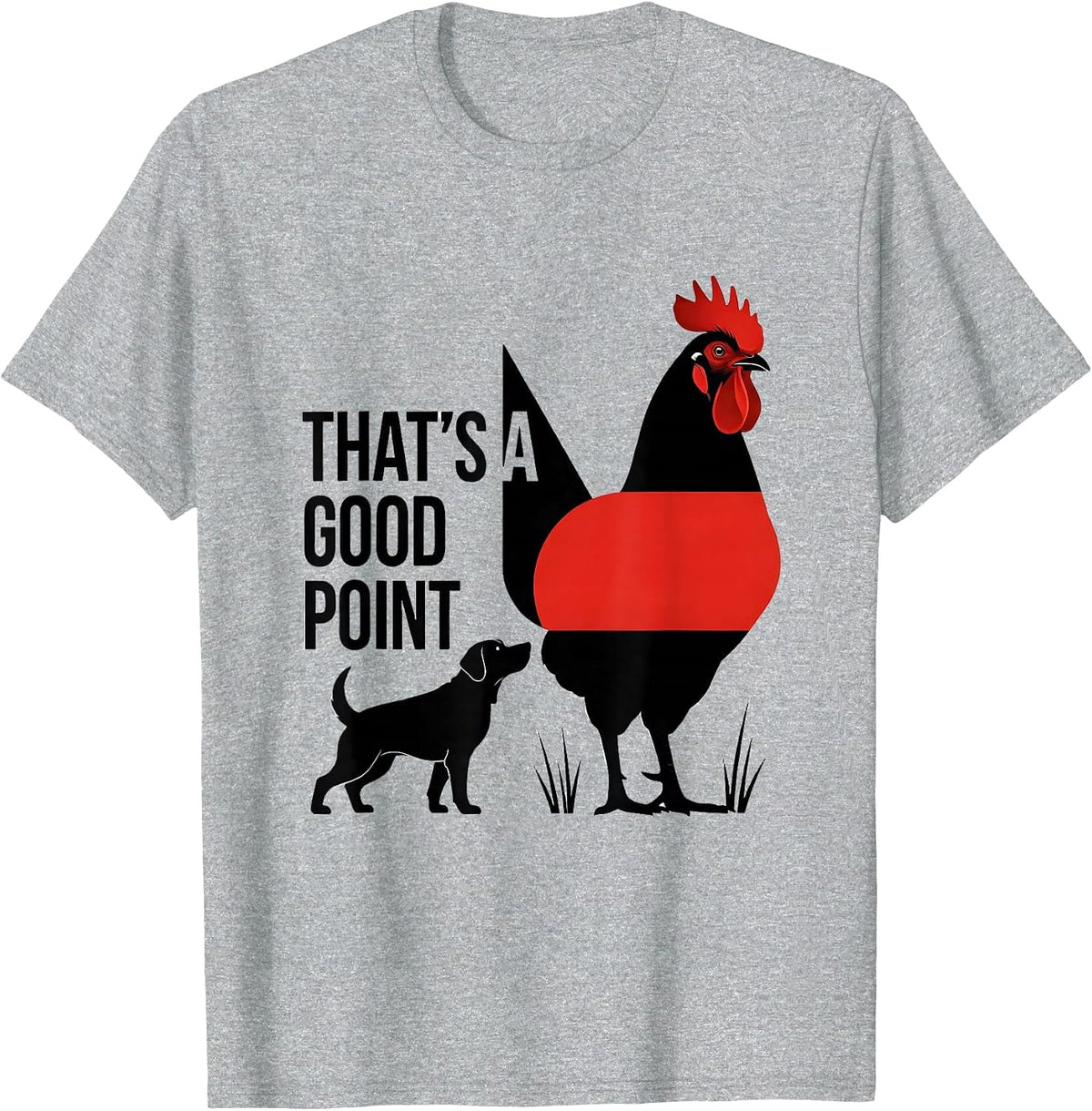 Men's That's A Good Point Minimalist Pheasant Hunting Dog Humor T-Shirt - Heather Grey