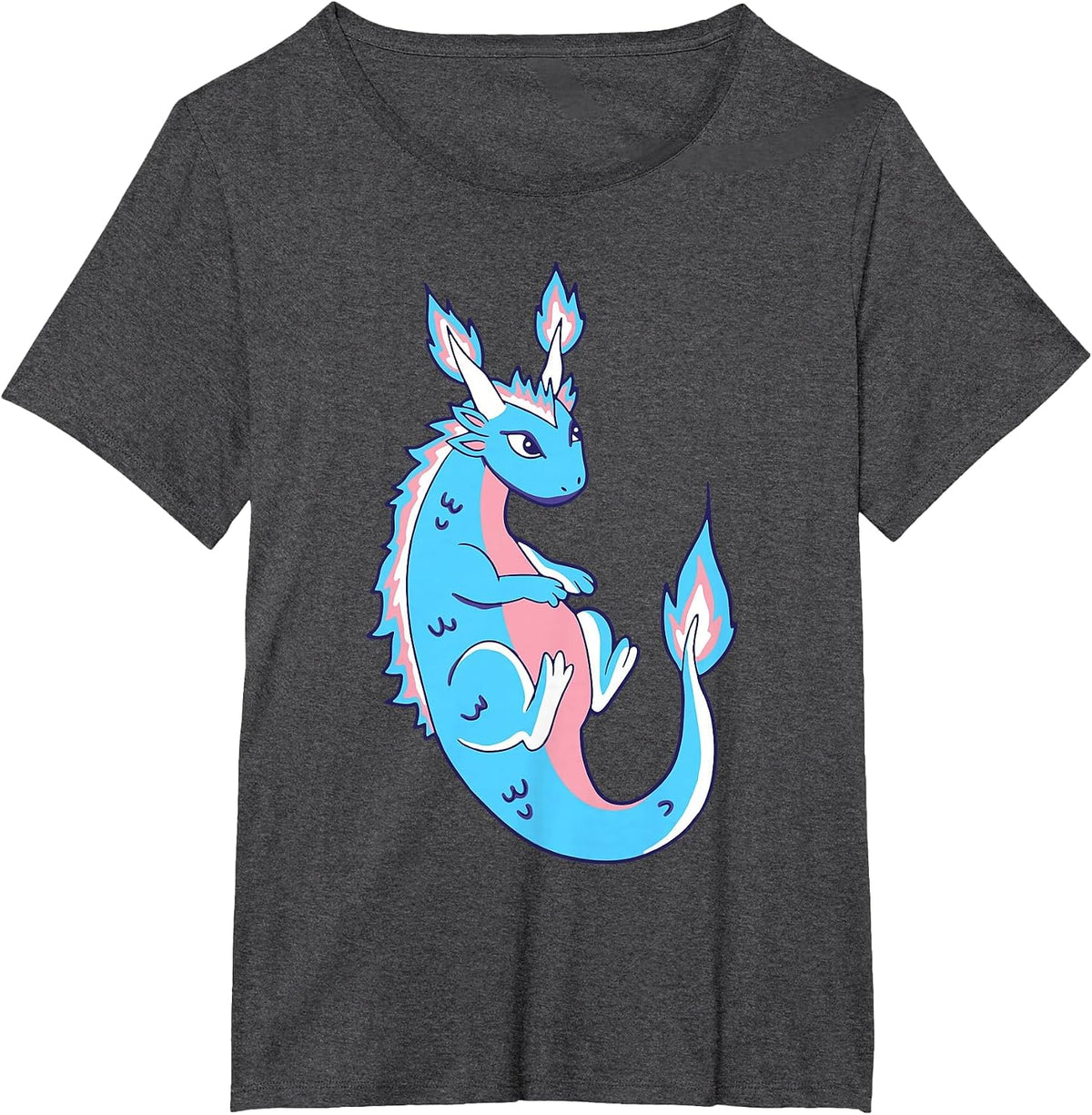 Transgender LGBT Draco Dragon Transsexual Flag Trans Pride T-Shirt - Dark Heather Grey