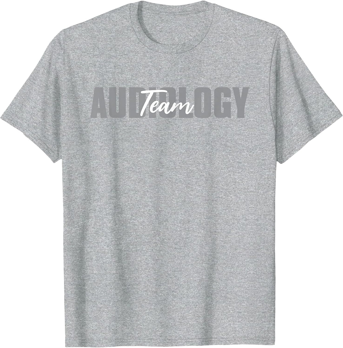Team Audiology Typeset Apparel Hearing Aid Specialist T-Shirt - Heather Grey