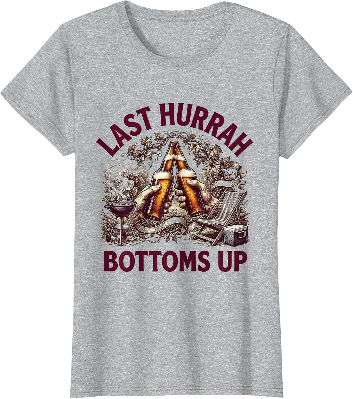 Women's Last Hurrah Labor Day Beer Toast Graphic T-Shirt - Heather Grey