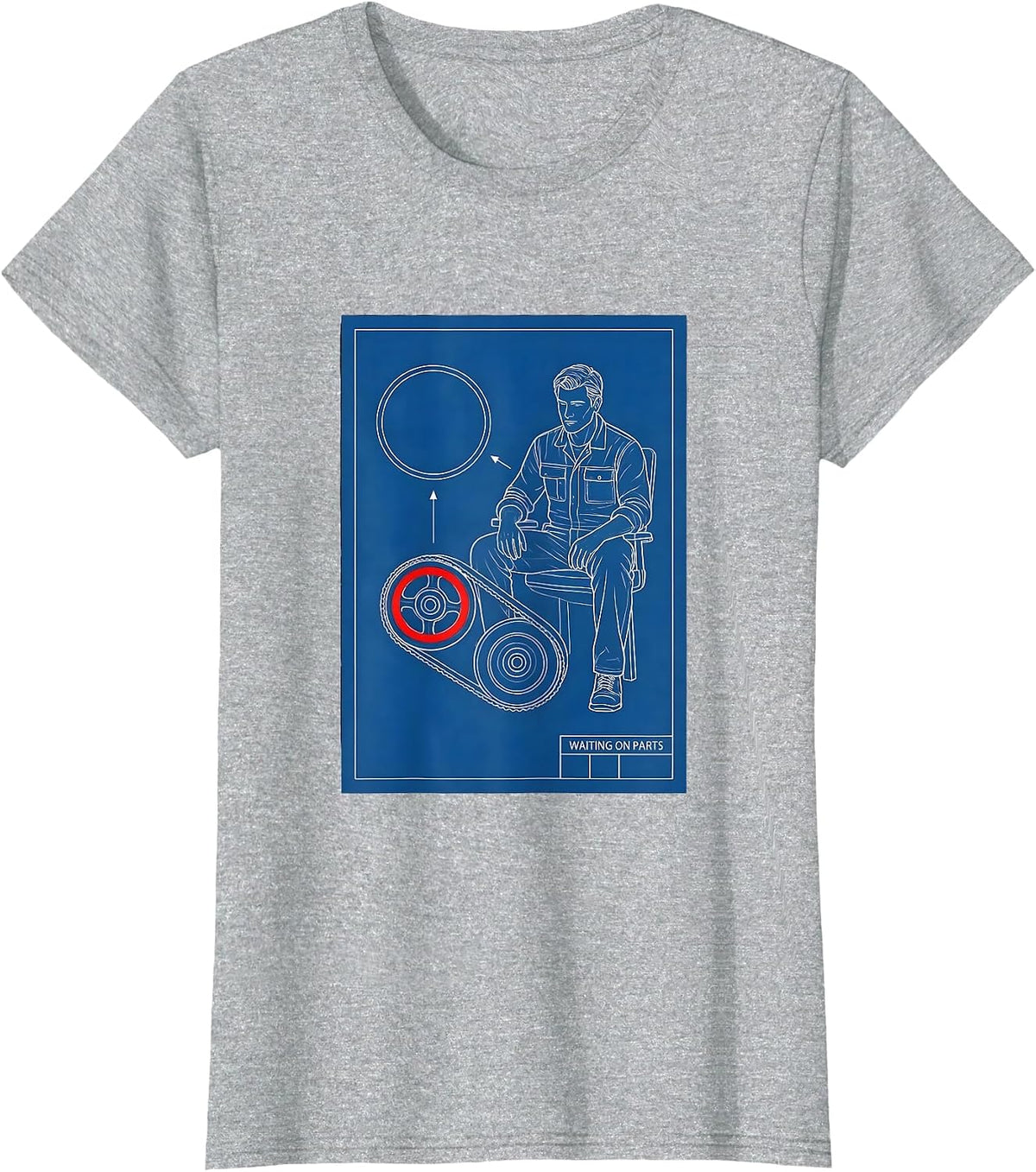 Women's Waiting On Parts Funny Mechanic Auto Repair Technician Humor T-Shirt - Heather Grey