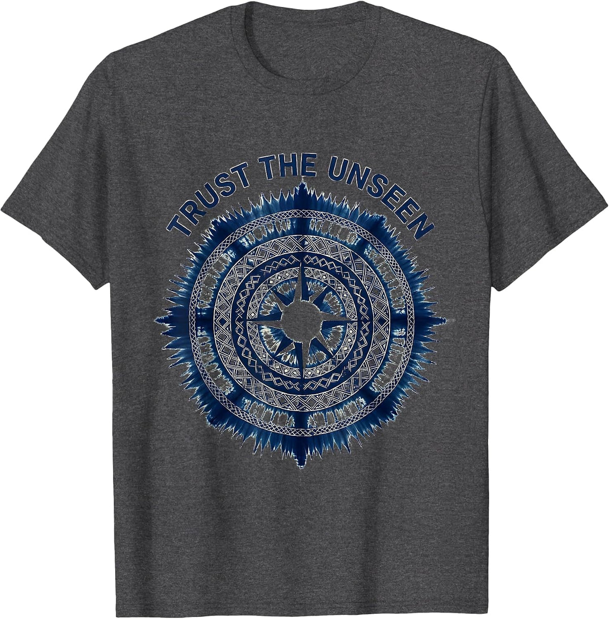Trust the Unseen Faith Over Fear Graphic Design T-Shirt - Dark Heather Grey