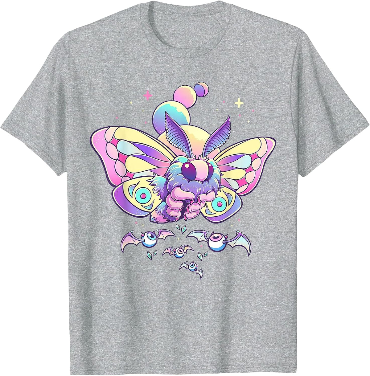 Pastel Goth Moth Cute Creepy Aesthetic Gothic Kawaii Occult T-Shirt - Heather Grey
