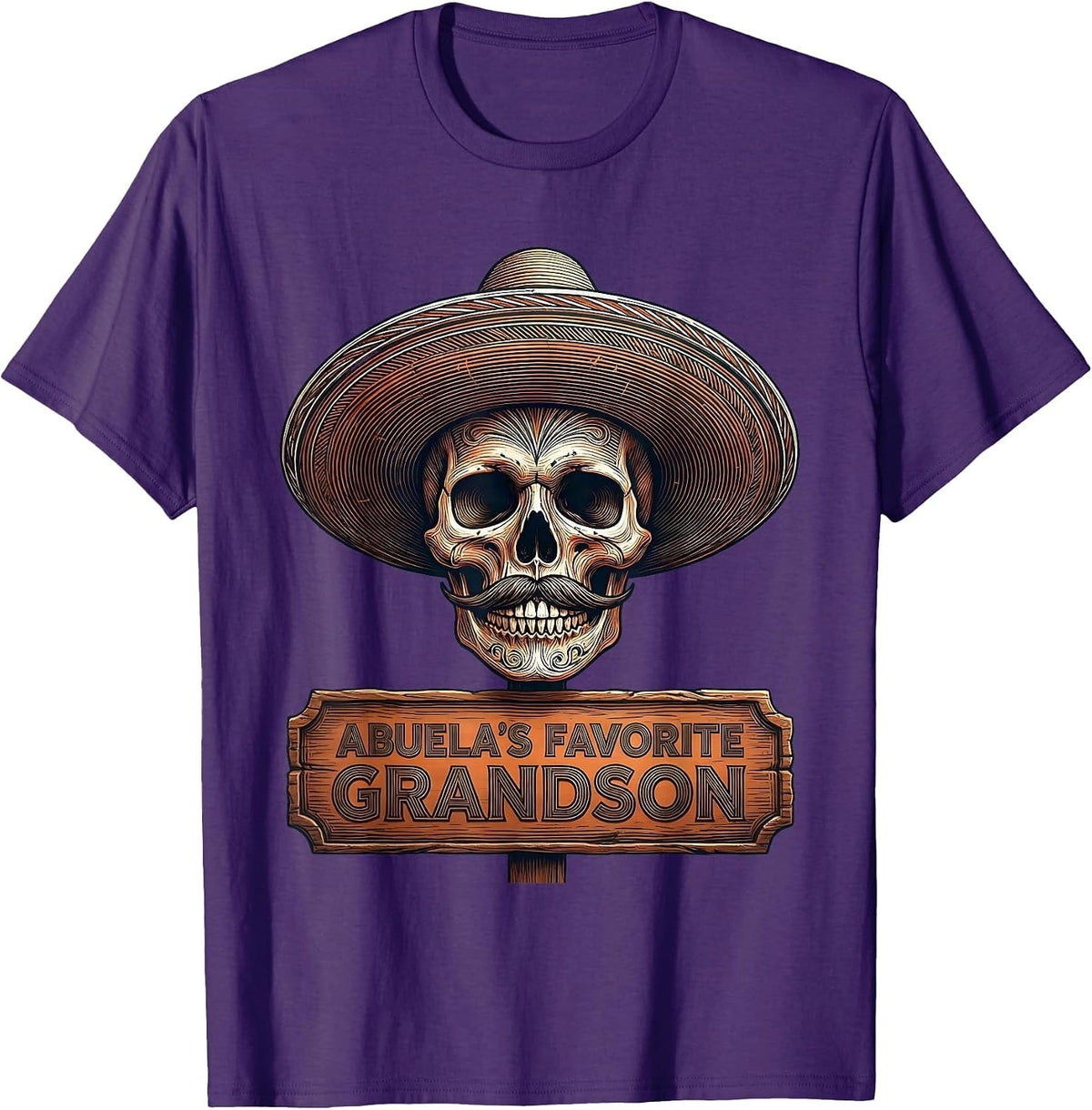 Abuela's Favorite Grandson Mexican Heritage Design T-Shirt - Purple