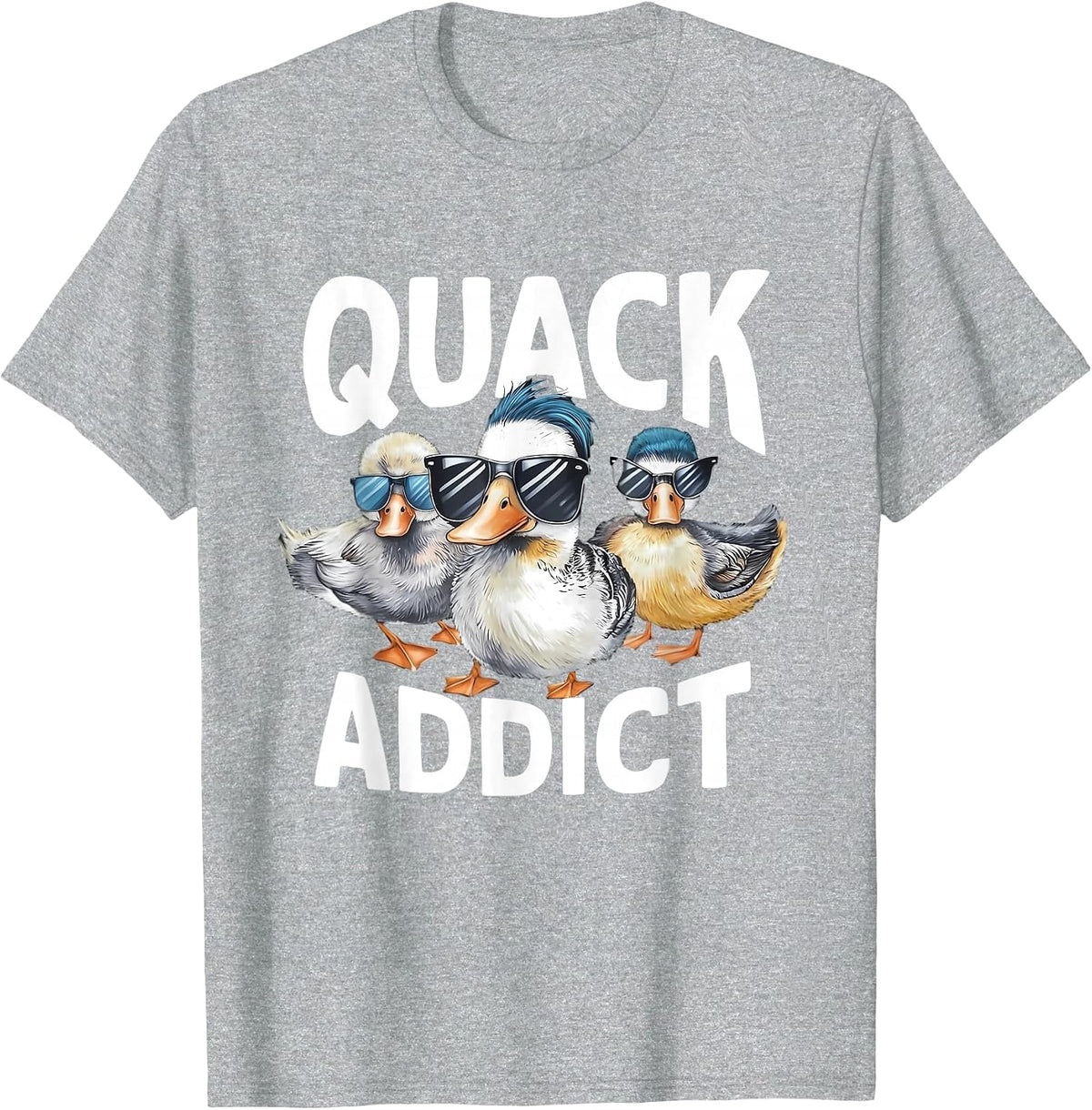 Quack Addict Funny Mallard Duck Lover T-Shirt - Heather Grey