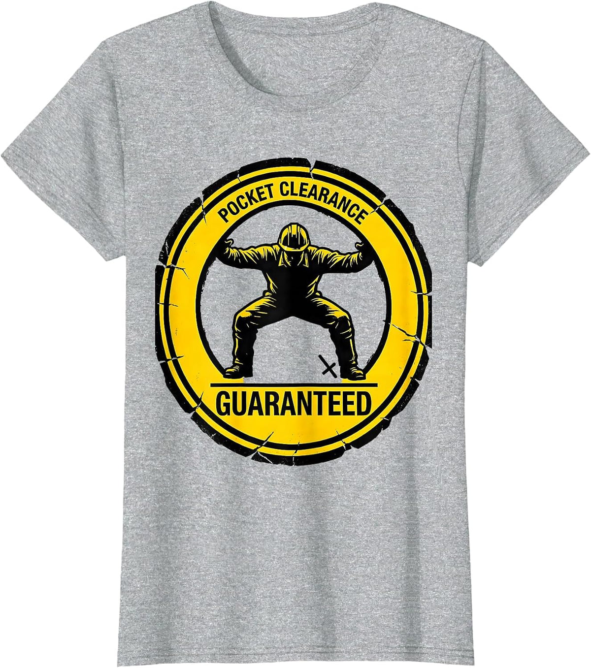 Pocket Clearance, Guaranteed Funny Football Lineman Humor T-Shirt - Heather Grey