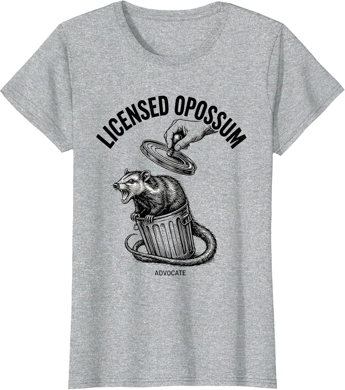 Women's Licensed Opossum Advocate Funny Possum Lover Meme Humor T-Shirt - Heather Grey