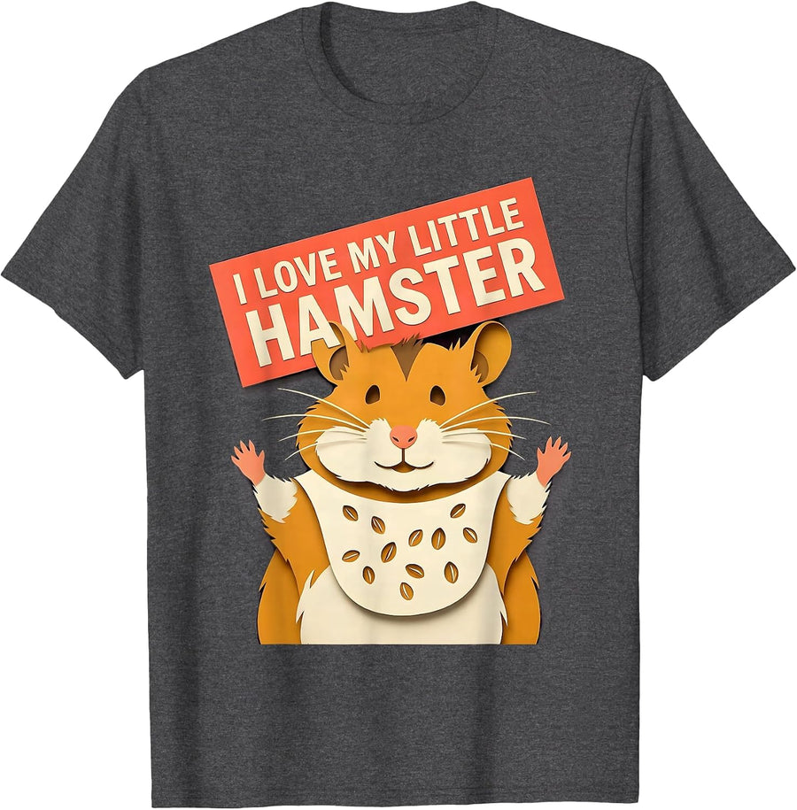 Men's I Love My Little Hamster Funny Hamster Lover Meme Humor T-Shirt - Dark Heather Grey