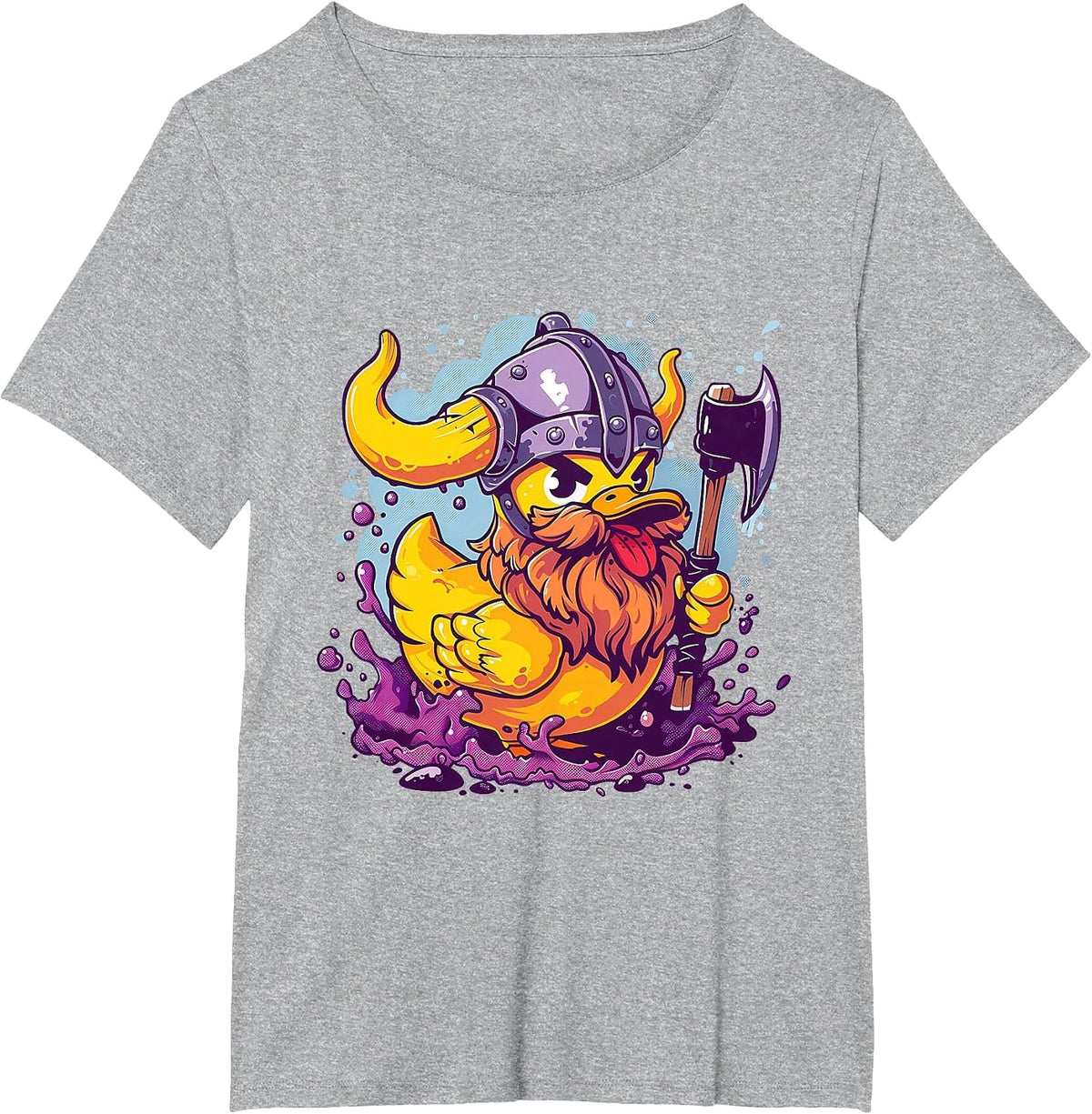 Rubber Duck Rubber Duckie Viking Duck Viking Helmet Vikings T-Shirt - Heather Grey