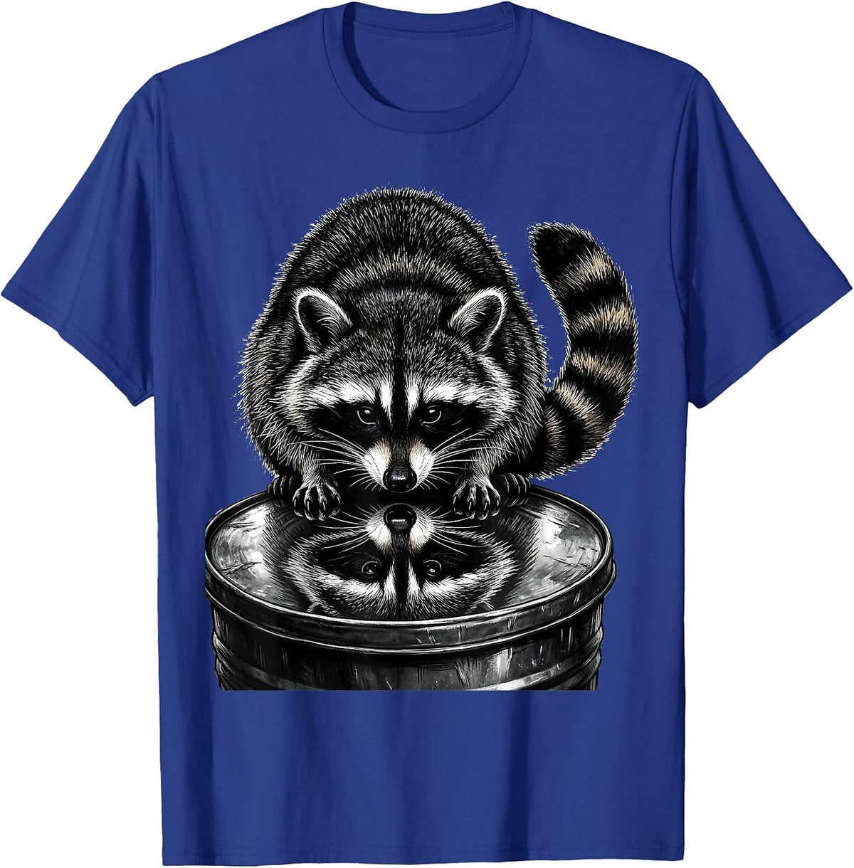 Men's Drunk Raccoon Scratchboard Funny Trash Panda Gag Gift T-Shirt - Royal Blue