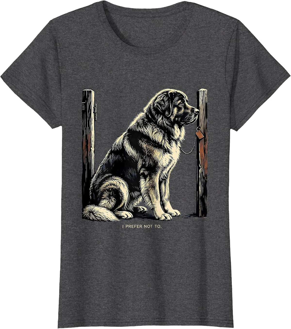 Women's I Prefer Not To Funny Great Pyrenees Dog Owner Gift T-Shirt - Dark Heather Grey