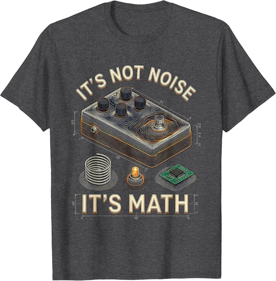 Men's Its Not Noise Its Math Funny Vintage Retro Heavy Metal Fan T-Shirt - Dark Heather Grey