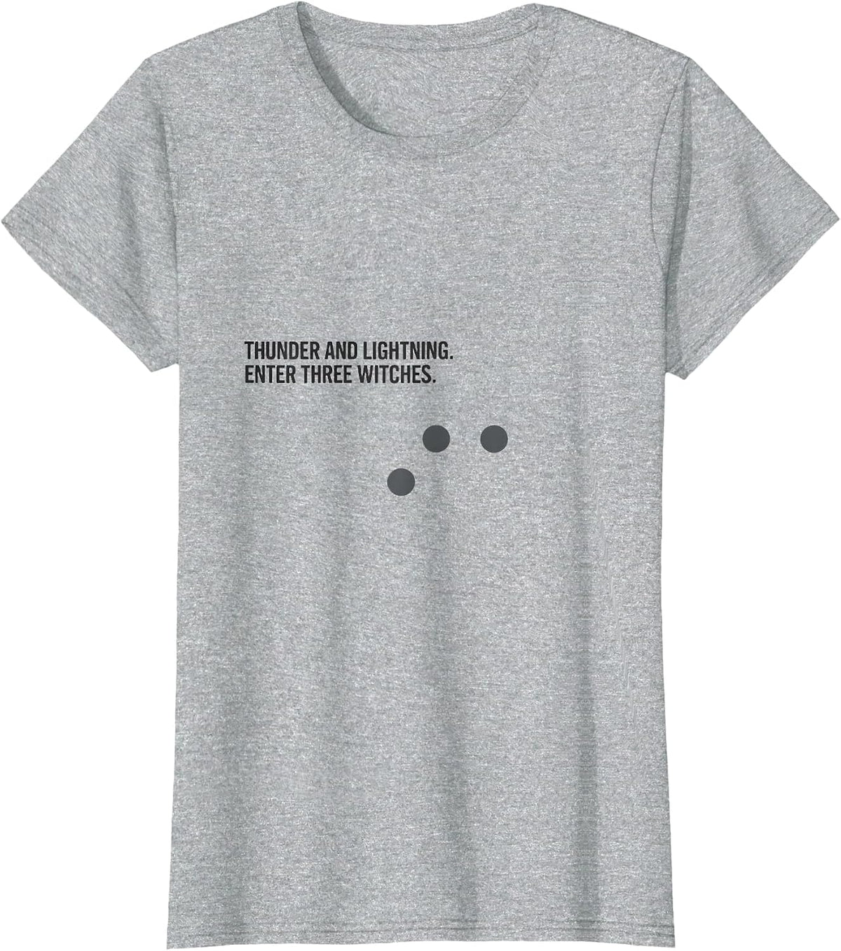 Thunder And Lightning Enter Three Witches Shakespeare Fan T-Shirt - Heather Grey